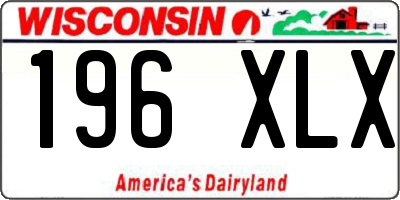 WI license plate 196XLX