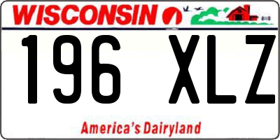 WI license plate 196XLZ