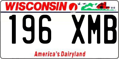 WI license plate 196XMB