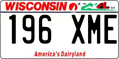 WI license plate 196XME