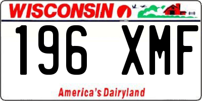 WI license plate 196XMF