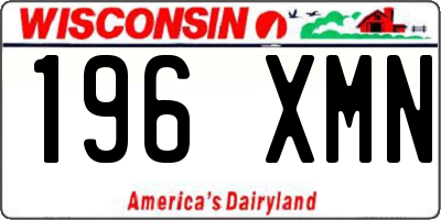 WI license plate 196XMN