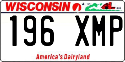 WI license plate 196XMP