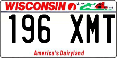 WI license plate 196XMT