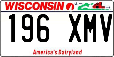 WI license plate 196XMV