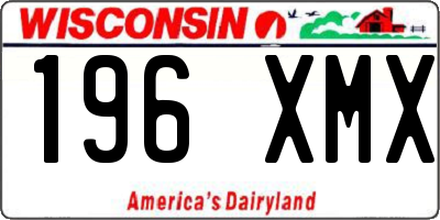 WI license plate 196XMX
