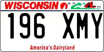 WI license plate 196XMY