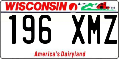 WI license plate 196XMZ