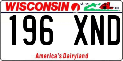 WI license plate 196XND