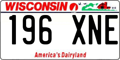 WI license plate 196XNE