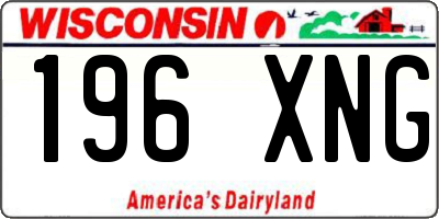 WI license plate 196XNG