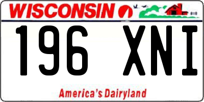 WI license plate 196XNI