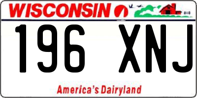 WI license plate 196XNJ
