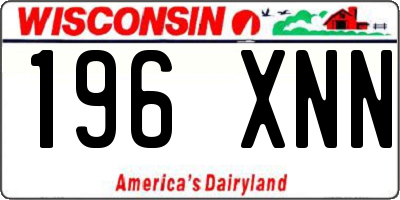 WI license plate 196XNN