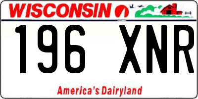 WI license plate 196XNR