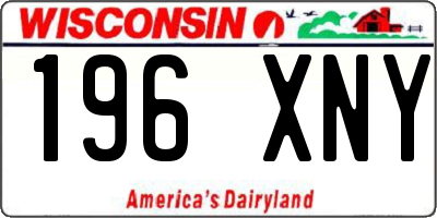 WI license plate 196XNY