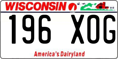 WI license plate 196XOG