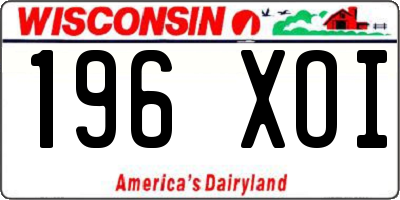 WI license plate 196XOI