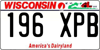 WI license plate 196XPB