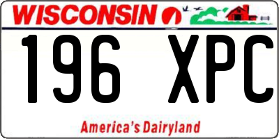 WI license plate 196XPC