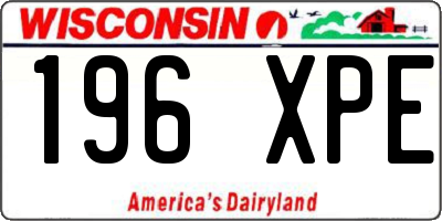 WI license plate 196XPE