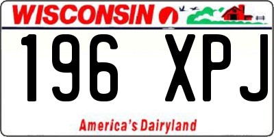 WI license plate 196XPJ