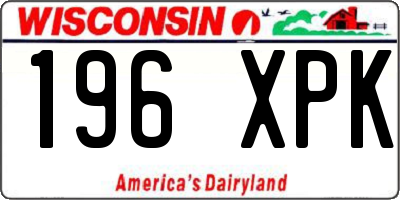 WI license plate 196XPK