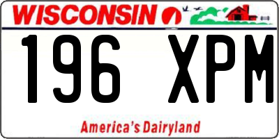 WI license plate 196XPM