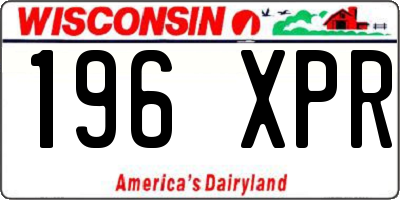 WI license plate 196XPR