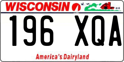 WI license plate 196XQA