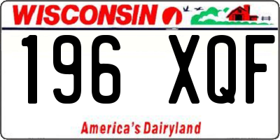 WI license plate 196XQF