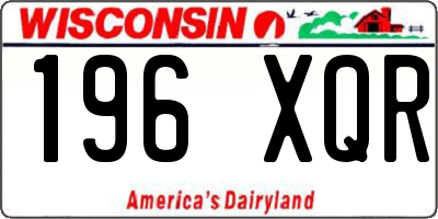 WI license plate 196XQR