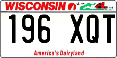 WI license plate 196XQT