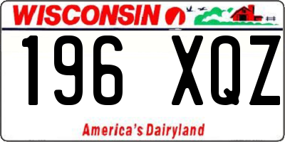 WI license plate 196XQZ