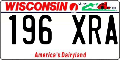 WI license plate 196XRA