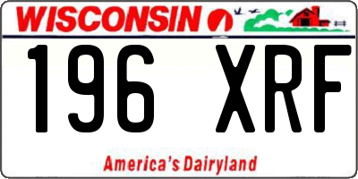 WI license plate 196XRF