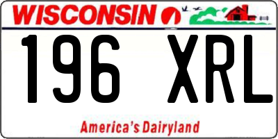 WI license plate 196XRL