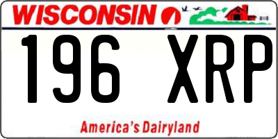 WI license plate 196XRP