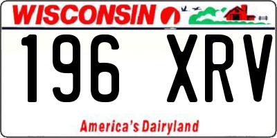 WI license plate 196XRV