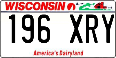 WI license plate 196XRY