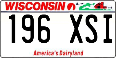 WI license plate 196XSI