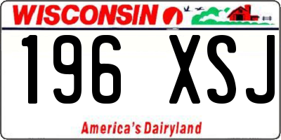 WI license plate 196XSJ