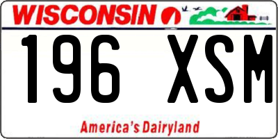 WI license plate 196XSM