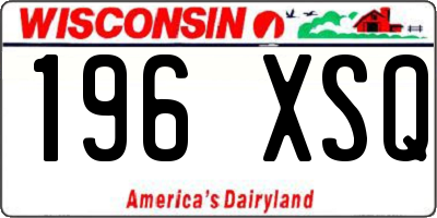 WI license plate 196XSQ