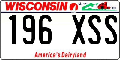 WI license plate 196XSS