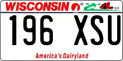WI license plate 196XSU