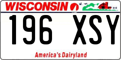 WI license plate 196XSY