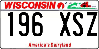 WI license plate 196XSZ