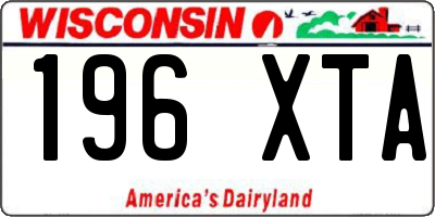 WI license plate 196XTA