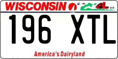WI license plate 196XTL